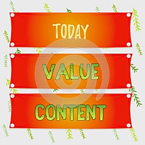 Handwriting text Value Content. Concept meaning Quality content writing to get good on search engine rankings Wooden panel