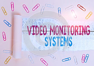 Handwriting text Video Monitoring Systems. Concept meaning Surveillance Transmit capture Image to Digital Link.