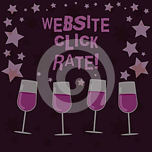 Handwriting text Website Click Rate. Concept meaning ratio users who click specific link to number total users Filled Cocktail