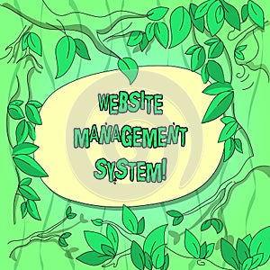Handwriting text Website Management System. Concept meaning way to analysisage digital information on a website Tree Branches photo