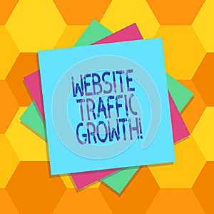 Handwriting text Website Traffic Growth. Concept meaning marketing metric that measures visitors of a site Multiple