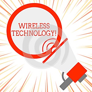Handwriting text Wireless Technology. Concept meaning a technology that allows wireless communication SpeakingTrumpet photo