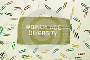 Handwriting text Workplace Diversity. Business approach Different race gender age sexual orientation of workers