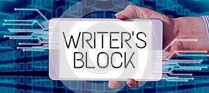 Handwriting text Writer S Block. Business overview Condition of being unable to think of what to write