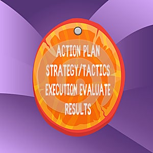 Handwriting text writing Action Plan Strategy Ortacti. Concept meaning Action Plan Strategy Or Tactics Execution