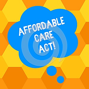 Handwriting text writing Affordable Care Act. Concept meaning Guarantees that can receive or buy health insurance Blank