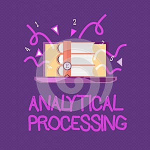 Handwriting text writing Analytical Processing. Concept meaning easily View Write Reports Data Mining and Discovery