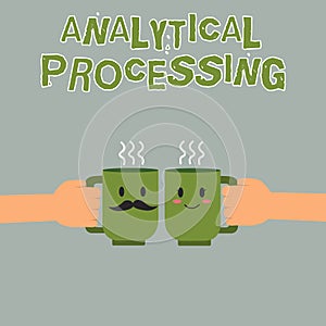 Handwriting text writing Analytical Processing. Concept meaning easily View Write Reports Data Mining and Discovery