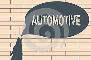 Handwriting text writing Automotive. Concept meaning Selfpropelled Related to motor vehicles engine cars automobiles