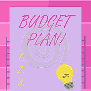 Handwriting text writing Budget Plan. Concept meaning estimate of income and expenditure for set period of time