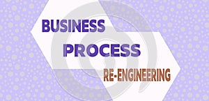 Handwriting text writing Business Process Re Engineering. Concept meaning the analysis and design of workflows Randomly