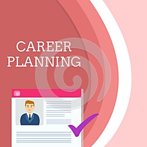 Handwriting text writing Career Planning. Concept meaning A list of goals and the actions you can take to achieve them
