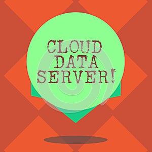 Handwriting text writing Cloud Data Server. Concept meaning built hosted through computing platformInternet internet