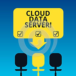 Handwriting text writing Cloud Data Server. Concept meaning built hosted through computing platformInternet internet
