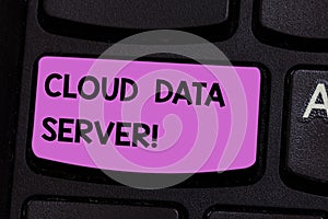 Handwriting text writing Cloud Data Server. Concept meaning built hosted through computing platformInternet internet