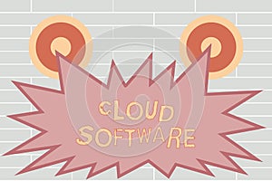 Handwriting text writing Cloud Software. Concept meaning Programs used in Storing Accessing data over the internet
