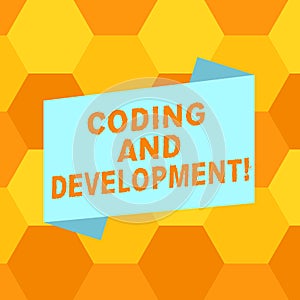 Handwriting text writing Coding And Development. Concept meaning To program or create a software or any application