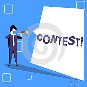 Handwriting text writing Contest. Concept meaning Game Tournament Competition Event Trial Conquest Battle Struggle