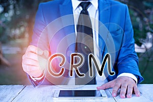 Handwriting text writing Crm. Concept meaning Strategy for analysisaging the Affiliation Interactions of an organization