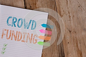 Handwriting text writing Crowd Funding. Concept meaning Fundraising Kickstarter Startup Pledge Platform Donations