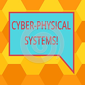 Handwriting text writing Cyber Physical Systems. Concept meaning Mechanism controlled by computerbased algorithms Blank photo