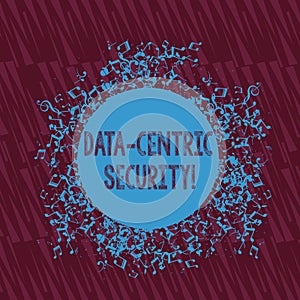 Handwriting text writing Data Centric Security. Concept meaning Identify and protect data wherever it resides Disarrayed