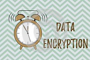 Handwriting text writing Data Encryption. Concept meaning Symmetric key algorithm for the encrypting electronic data