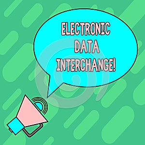 Handwriting text writing Electronic Data Interchange. Concept meaning Transfer of data from one computer into another