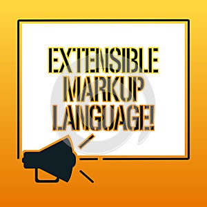 Handwriting text writing Extensible Markup Language. Concept meaning computer language that use tag to define element
