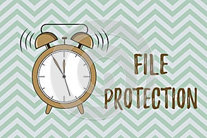 Handwriting text writing File Protection. Concept meaning Preventing accidental erasing of data using storage medium