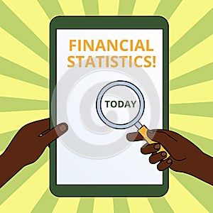 Handwriting text writing Financial Statistics. Concept meaning Comprehensive Set of Stock and Flow Data of a company