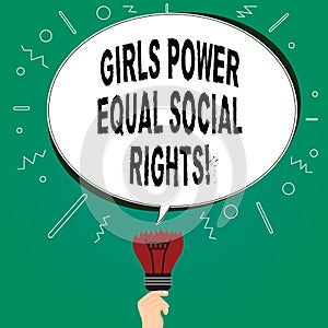 Handwriting text writing Girls Power Equal Social Rights. Concept meaning Feminism men and women gender equality Blank