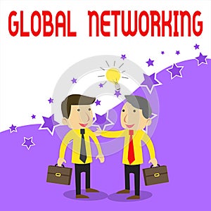 Handwriting text writing Global Networking. Concept meaning Communication network which spans the entire Earth WAN Two