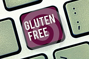 Handwriting text writing Gluten Free. Concept meaning Food and diet not containing protein found in grains and wheat