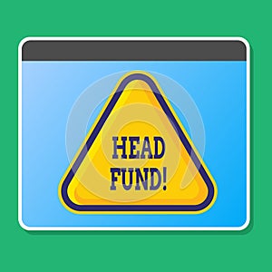 Handwriting text writing Head Fund. Concept meaning pools capital from accredited investors or institutional Blank