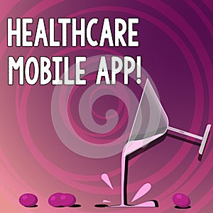 Handwriting text writing Healthcare Mobile App. Concept meaning Application program that offer healthrelated services