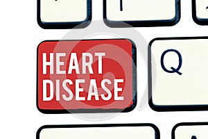 Handwriting text writing Heart Disease. Concept meaning Heart disorder Conditions that involve blocked blood vessels