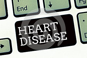 Handwriting text writing Heart Disease. Concept meaning Heart disorder Conditions that involve blocked blood vessels