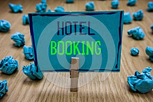 Handwriting text writing Hotel Booking. Concept meaning Online Reservations Presidential Suite De Luxe Hospitality photo