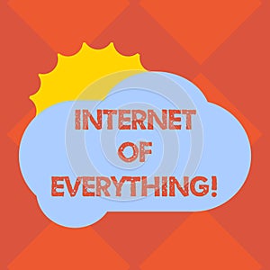 Handwriting text writing Internet Of Everything. Concept meaning network of things interact and connecting each other