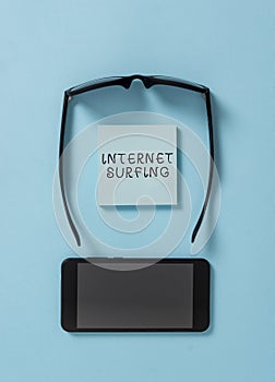 Handwriting text writing Internet Surfing. Concept meaning browsing hundred of websites using any installed browser Dark