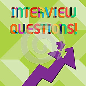 Handwriting text writing Interview Questions. Concept meaning Typical topic being ask or inquire during an interview