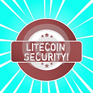 Handwriting text writing Litecoin Security. Concept meaning peertopeer cryptocurrency and opensource software Colored