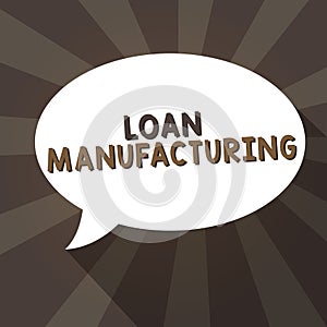 Handwriting text writing Loan Manufacturing. Concept meaning Bank Process to check Eligibility of the Borrower