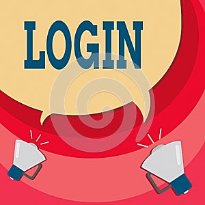 Handwriting text writing Login. Concept meaning Entering website Blog using username and password Registration Halftone Blank