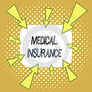 Handwriting text writing Medical Insurance. Concept meaning reimburse the insured for expenses incurred from illness Asymmetrical