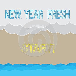 Handwriting text writing New Year Fresh Start. Concept meaning Motivation inspiration 365 days full of opportunities