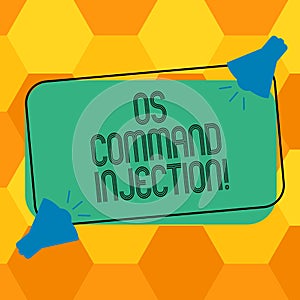 Handwriting text writing Os Comanalysisd Injection. Concept meaning Attack technique used for illegal execution of photo