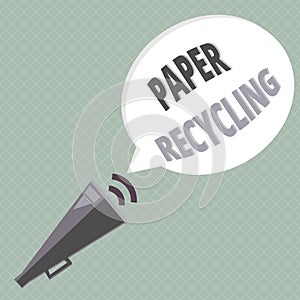 Handwriting text writing Paper Recycling. Concept meaning Using the waste papers in a new way by recycling them