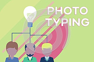 Handwriting text writing Photo Typing. Concept meaning metal printing block use to reproduce a photograph in printing Group three